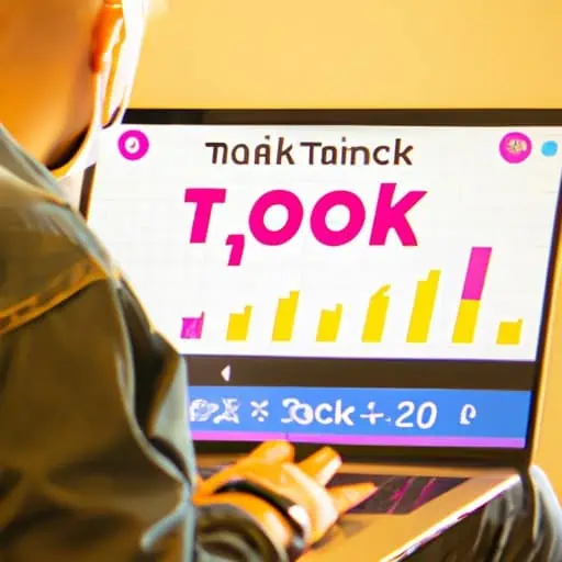 אדם הסוקר את ניתוח TikTok במחשב נייד