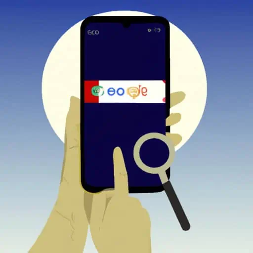 אדם המחזיק סמארטפון עם סרגל חיפוש של גוגל, המייצג את החשיבות הגוברת של פרטיות מקוונת